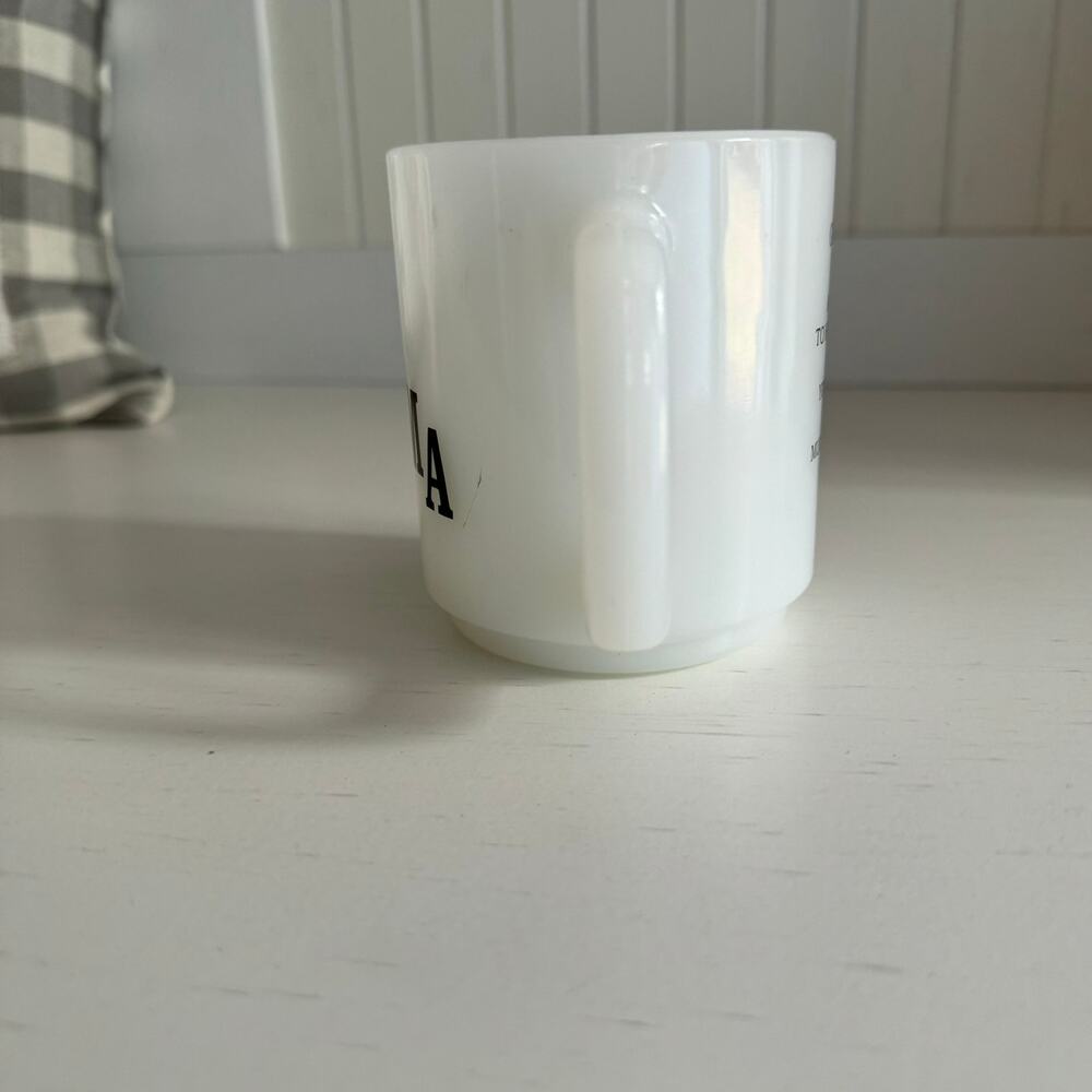 Vintage Glasbake USA Milk Glass Grandma Mug Coffee Cup w/ Grandmother Poem - Picture 2 of 10